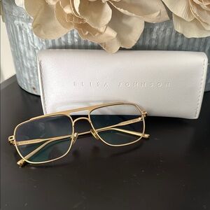 Gold Rectangular Frame Glasses